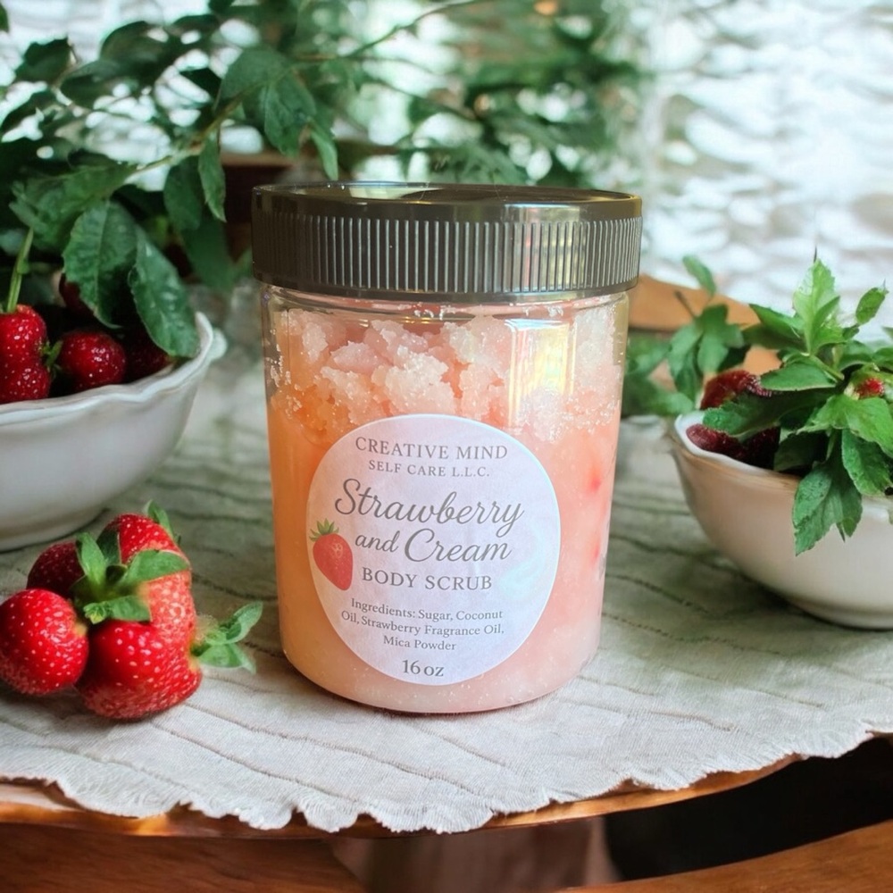Handcrafted Strawberry and Cream body scrub